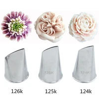 3pcs austin rose icing piping tips set stainless steel cream baking pastry tips cake fondant decorating tools