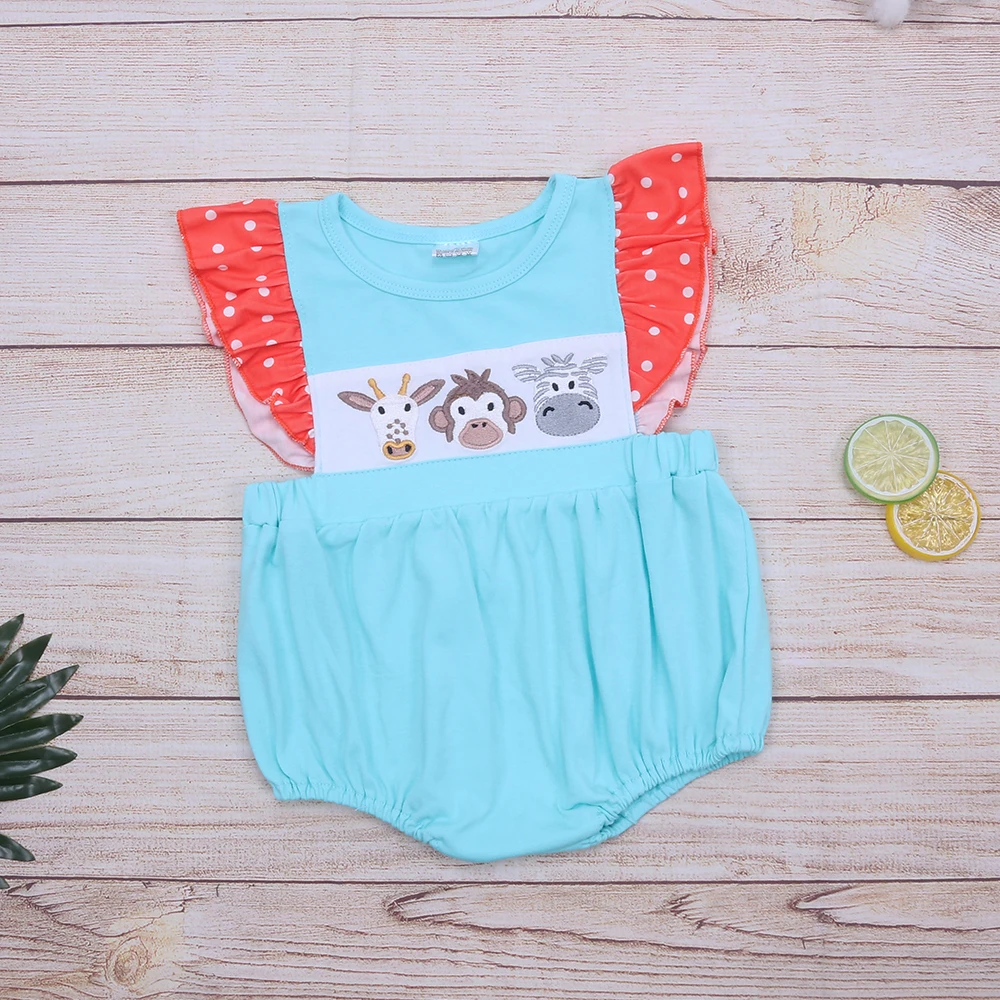 

Babi Girl Clothes Child Costum Onesie Summer Romper Cute Cow Embroidery Clothing Outfit Sleeveless Jumpsuit For 0-3T Little Girl