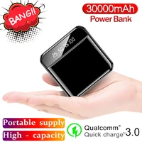 30000mah mini power bank portable external battery charger for iphone xiaomi mini tpye c led digital display