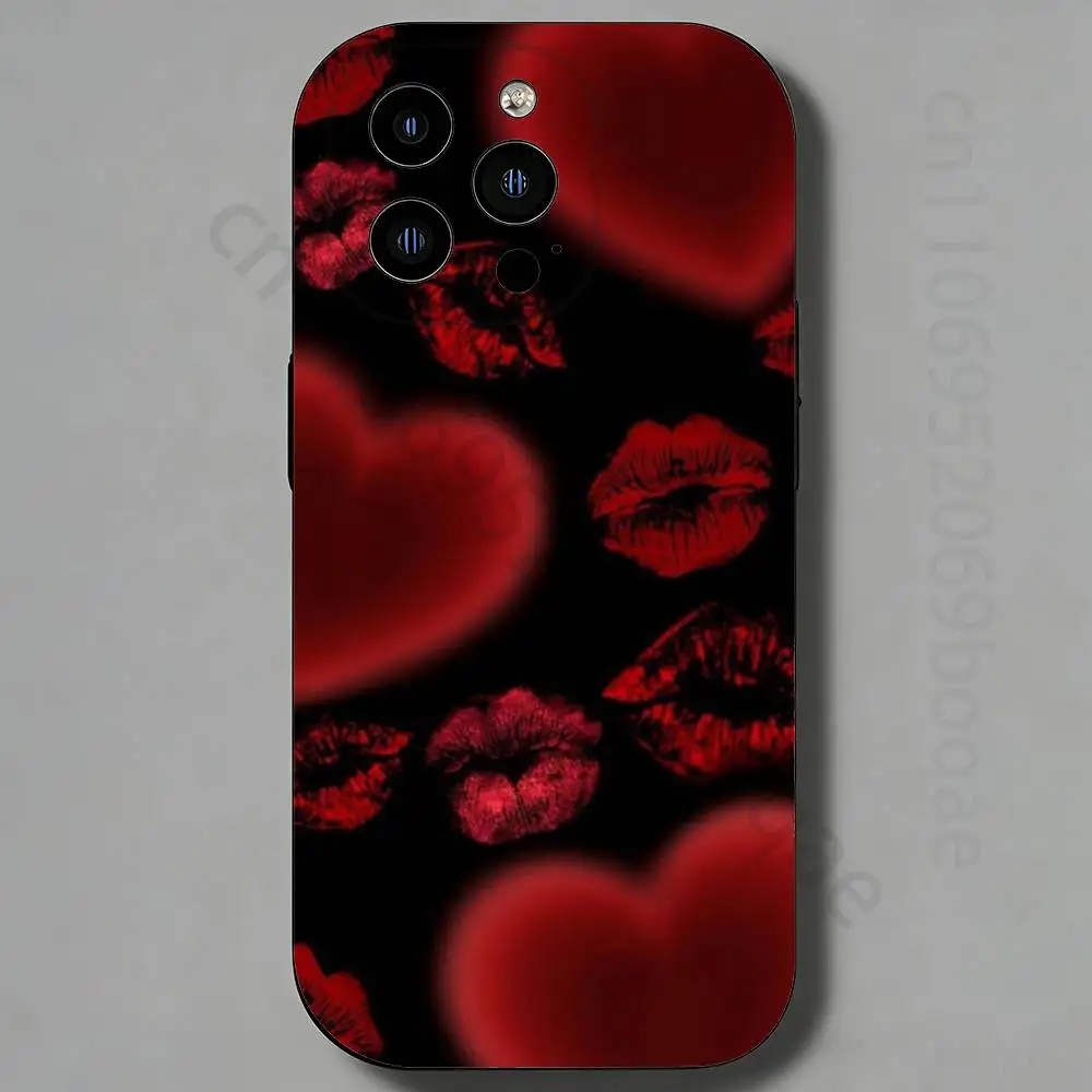 Фото Чехол Sweetie Lip Mark Slim Back для iPhone 17, 16, 15, 14, 13, 12, 11 Pro, Max, Plus, X, XS, XR, SE, Mini, защитный чехол №2