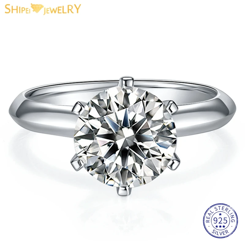 

Shipei Classic Solid 925 Sterling Silver 3CT VVS1 D Color Real Moissanite Diamond With GRA Wedding Engagement Ring Fine Jewelry