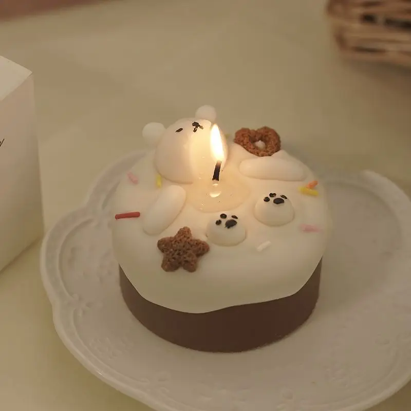 

Birthday Cake Candles Lovely Bear Creative Beeswax Candles Beeswax Hand Poured Candle Best Gift