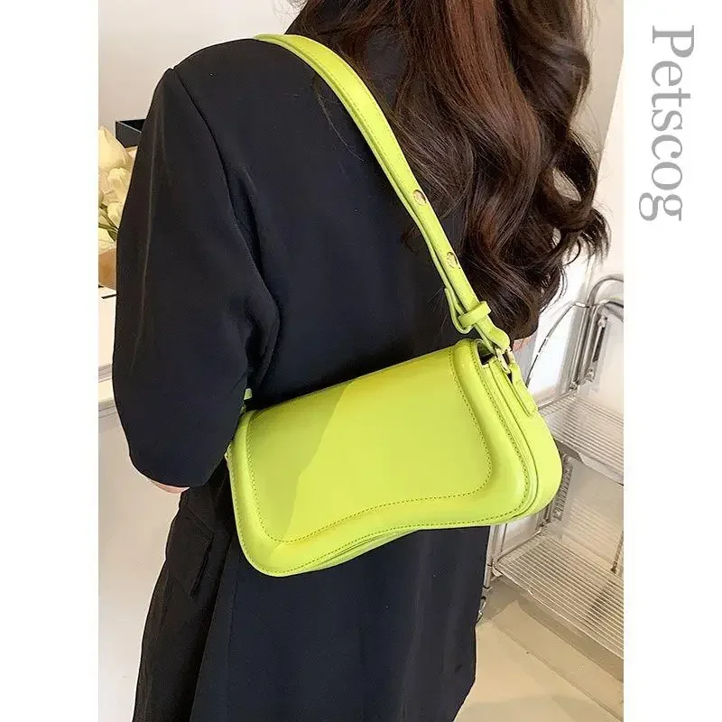 

For Ladies Female Bag Fashion Green Luxury Handbags Bags Fashion Hobo Shoulder Underarm Trendy Flap Pu Leather Women