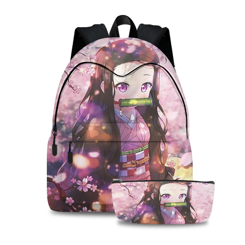 

Anime Kamado Nezuko Schoolbag Demon Slayer Backpacks for Teenage Girls Canvas Travel Bags Kids Backpack Notebook BookBag Cosplay