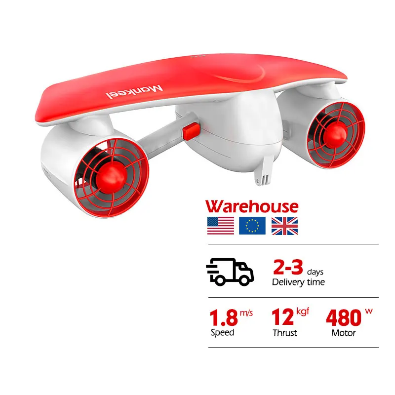 Портативный электроскутер Mankeel W7 300 Вт желтый для подводной съемки