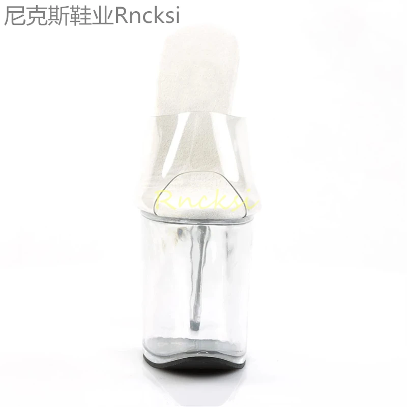 Босоножки с открытым носком женские пикантные летние прозрачные туфли на очень