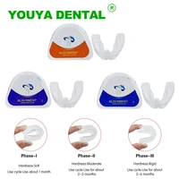 3pcsset tooth orthodontic trainer dental teeth appliance alignment brace silicone material mouth guard teeth straightener