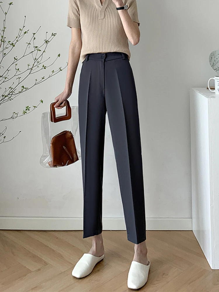 Классические брюки для женщин летние капри в Корейском стиле женские черные