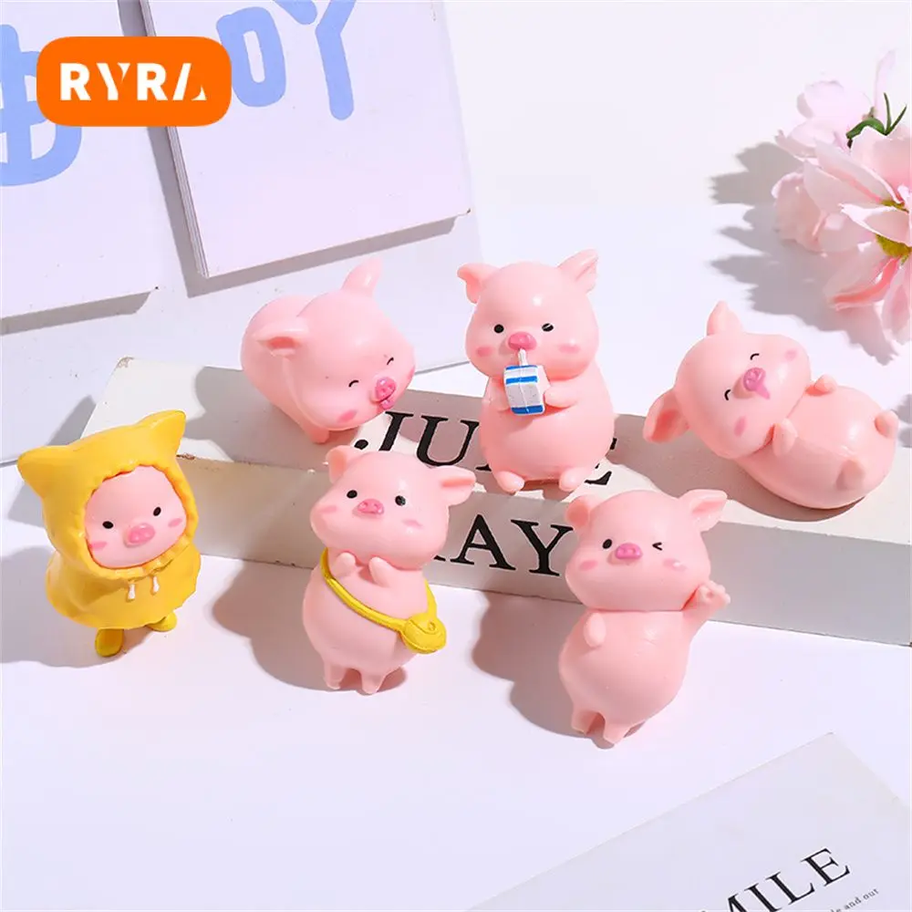 

Cute Cartoon Pig Figurine Miniaturas Ornament Resin Piggy Statue Collection Toy Fairy Garden Miniatures Decoration Crafts