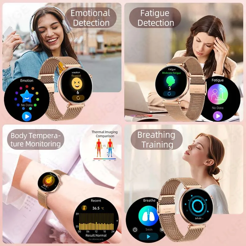 Фото LIGE ЭКГ Смарт-часы для женщин AMOLED Кровь Мочевая кислота Липид AI-GPT Монитор сердечного ритма сна SOS Bluetooth Call Smartwatch №4