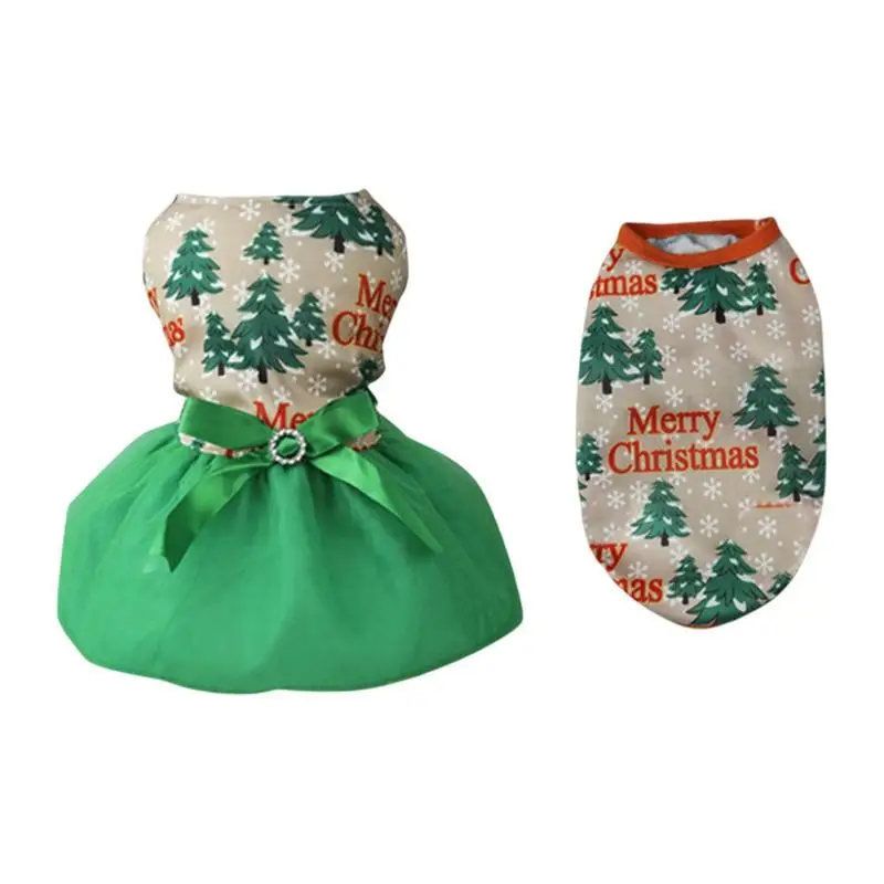 

Christmas Tree Dog Costume Cute Dog Christmas Outfits Girl Dog Holiday Dress Lightweight Puppy Clothes Pet Apparel Doggie Vest