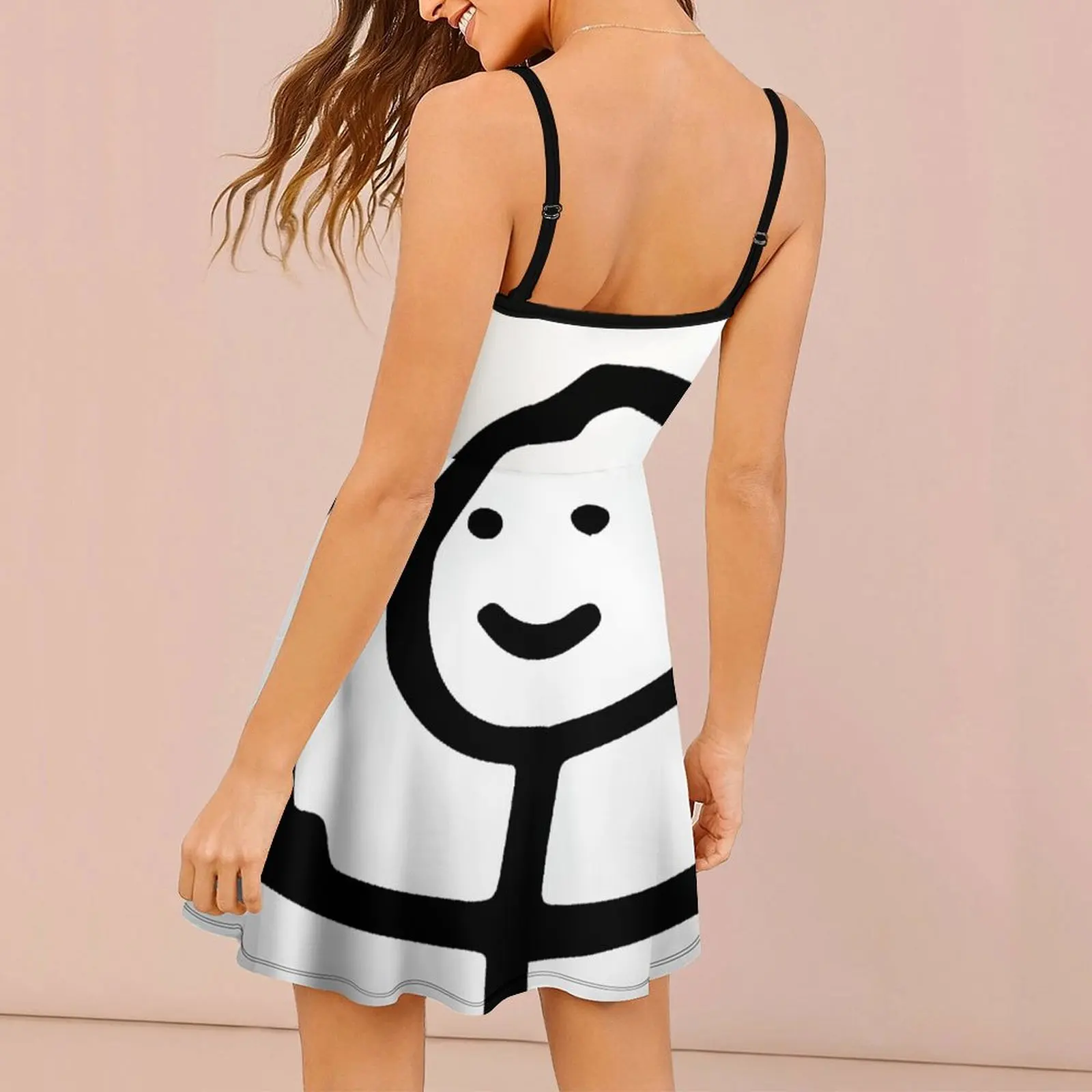 Сексуальное женское платье забавное на бретельках с изображением лица тролля