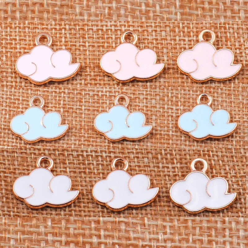 

10pcs/lot 18x15mm Cute Enamel Clouds Charms for Jewelry Making DIY Handmade Pendants Necklaces Earrings Crafts Accessories