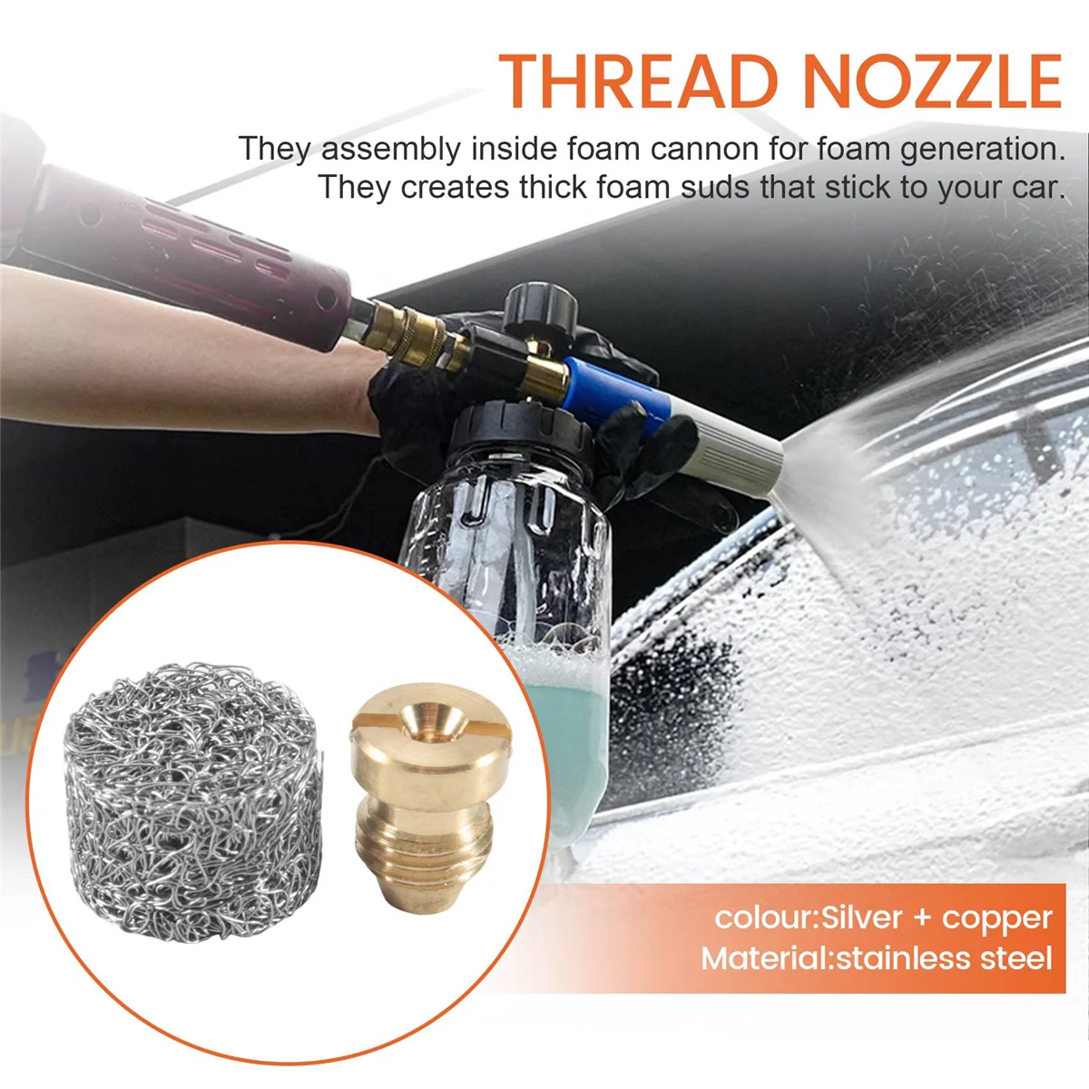 Наконечники насадки для вспененного пушки и пенообразователь универсальная