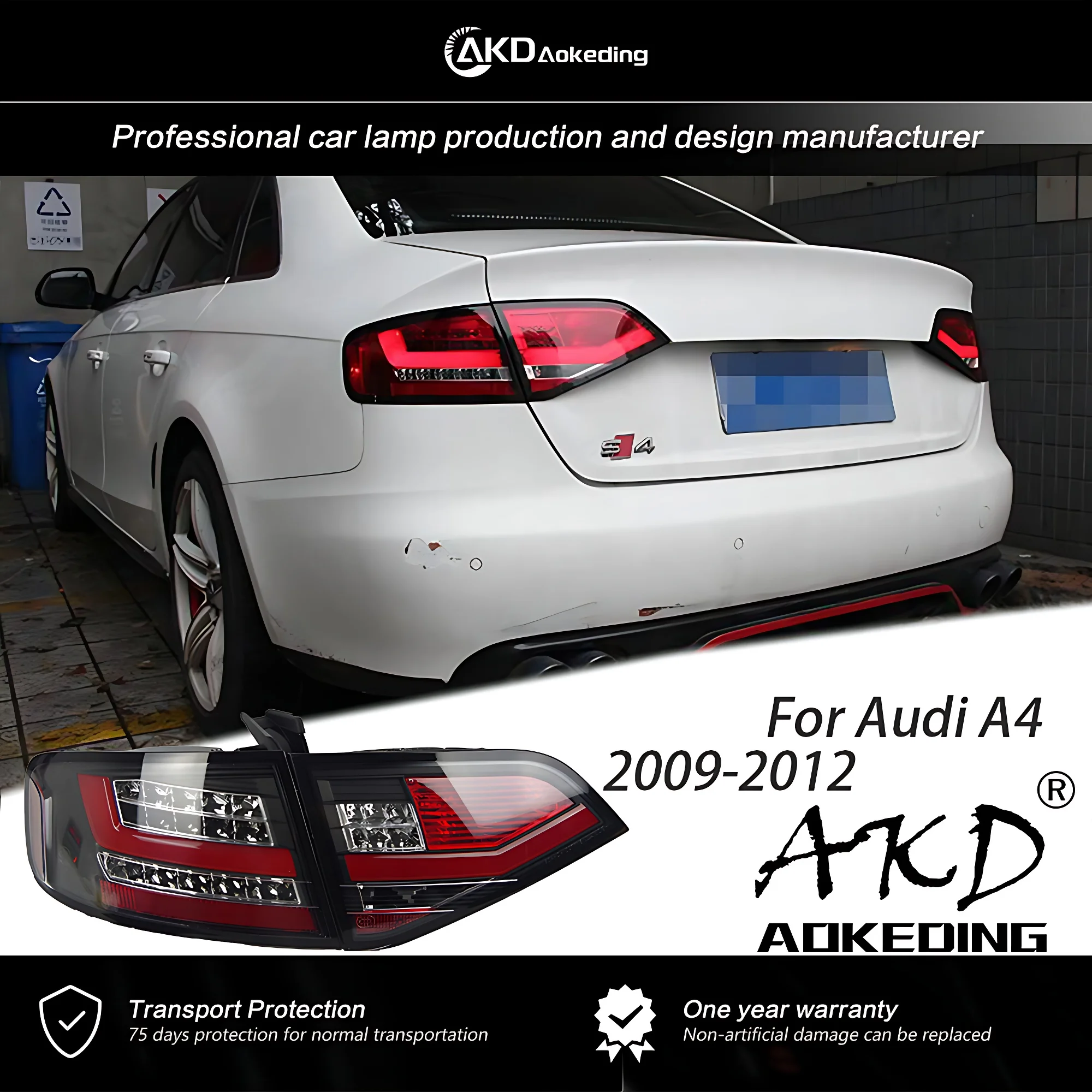 Задний фонарь AKD для Audi A4 B8 Задние фонари 2009-2012 A4L Светодиодный задний LED DRL в сборе
