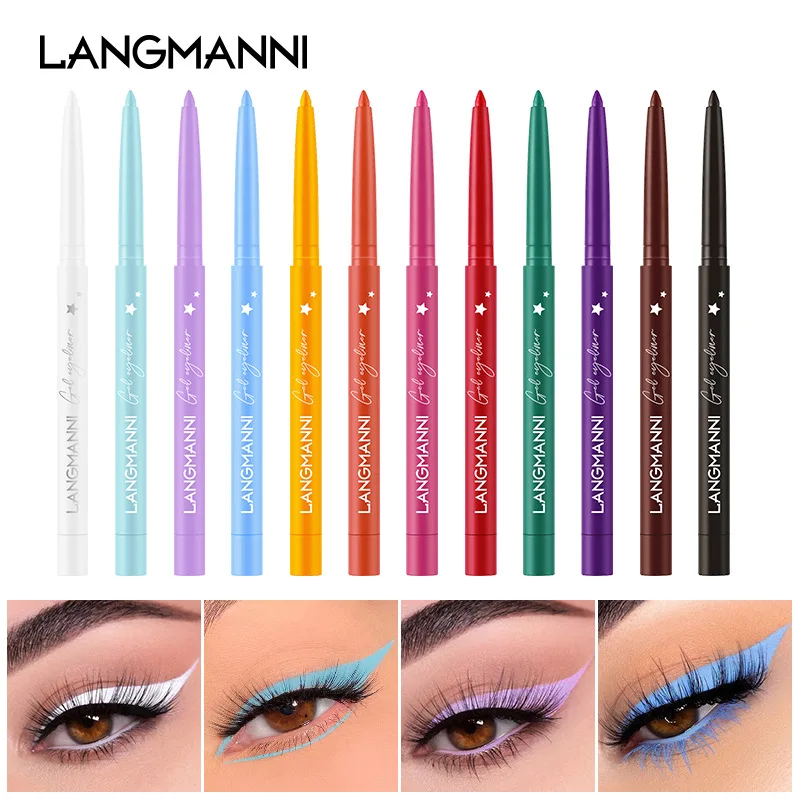 

12 Colorful Eyeliner Pen Set Liquid Eye Liner Pencil Kit Quick-drying Long-lasting Non-smudging Eye Makeup Waterproof