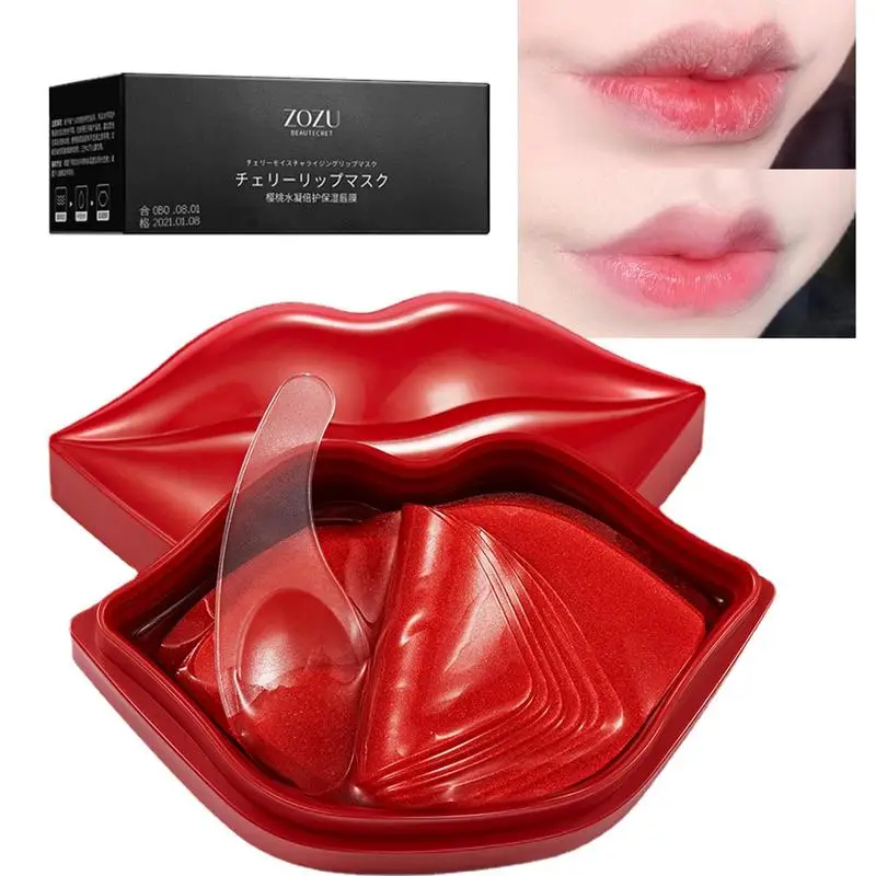 

Cherry Lip Masque 20pcs Overnight Moisturizing Lip Masque Dry Cracked Lips Care Masques Nourishing Skincare Lip Oils Lip Patch