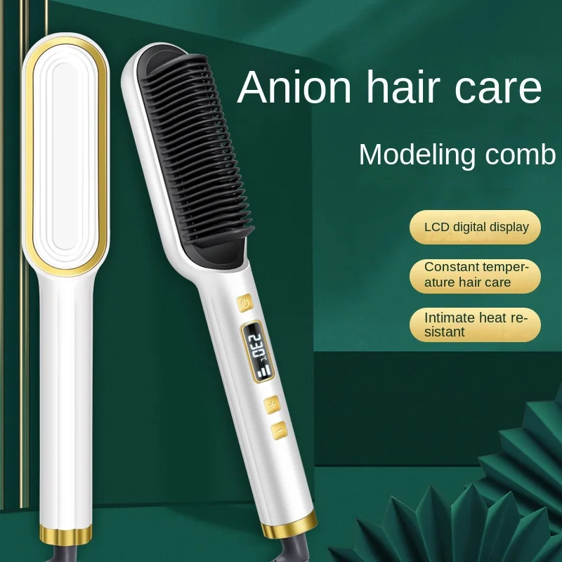 LCD Negative Ion Straight Hair Comb Straightening Brush Hot Heating Straightener Styling Appliances Care Beauty Health