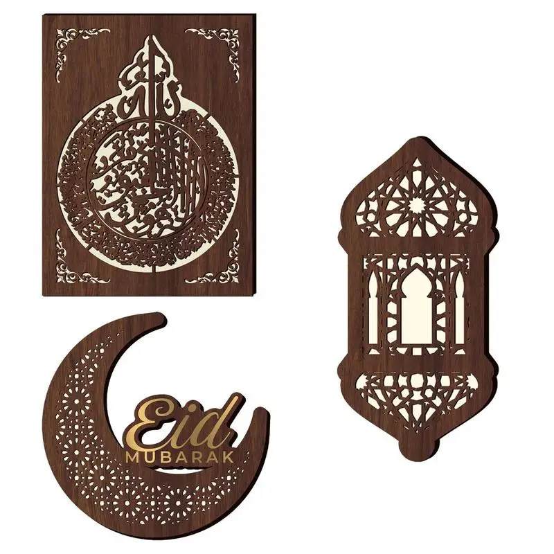 

Wooden Eid Night Light Eid Decor Wall Lamp Lantern Wooden Crafts Home Decorations DIY Ornaments Decorative Lamp For Nursery
