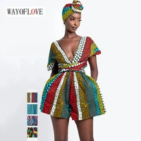 wayoflove sexy variety dressing methods jumpsuit women 2022 casual bandage high waist playsuits women printing female jumpsuit