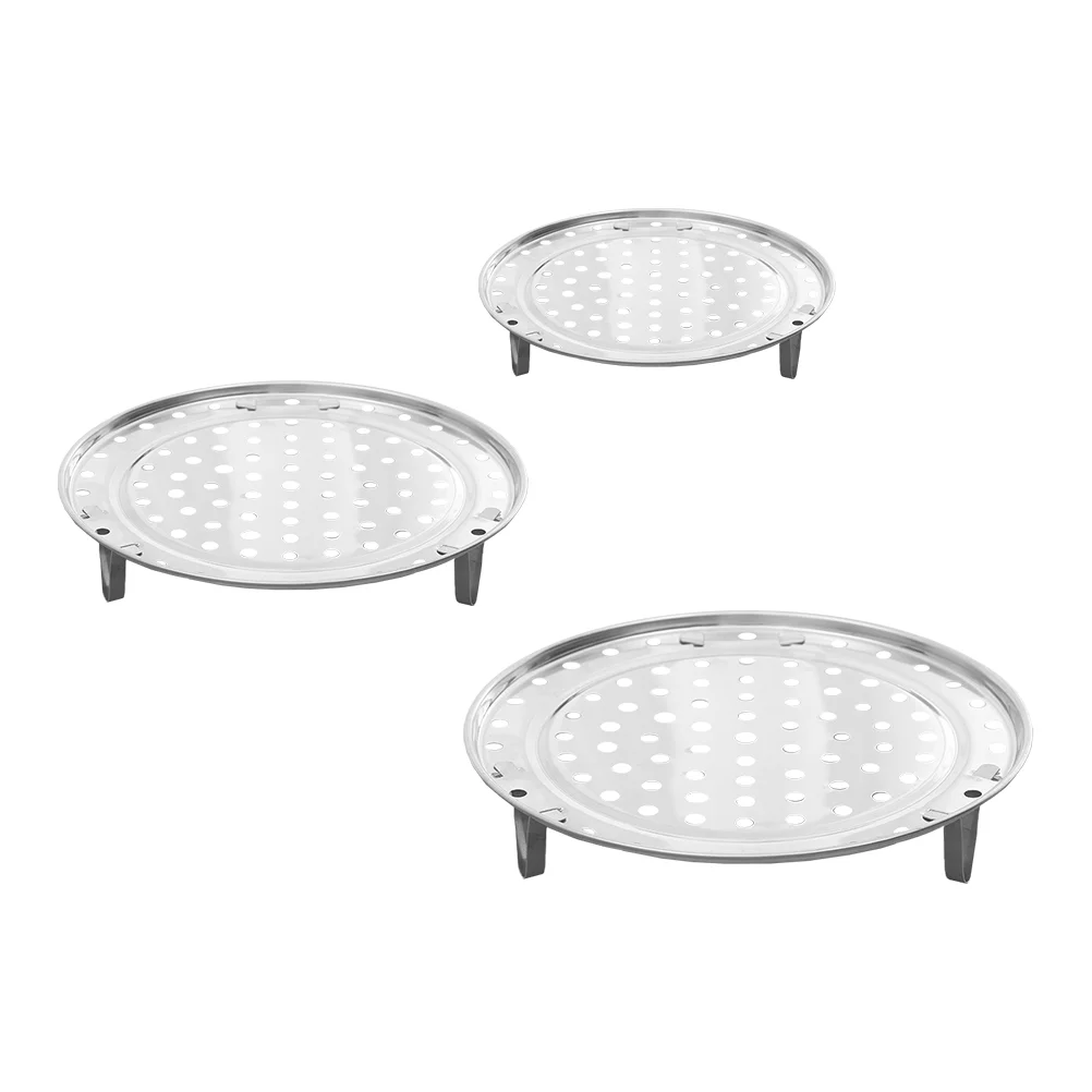 

Rack Steamer Steaming Round Stainless Steel Stand Tray Pot Egg Canner Steam Canning Cooking Insert Pan Support Dish Metal Trivet
