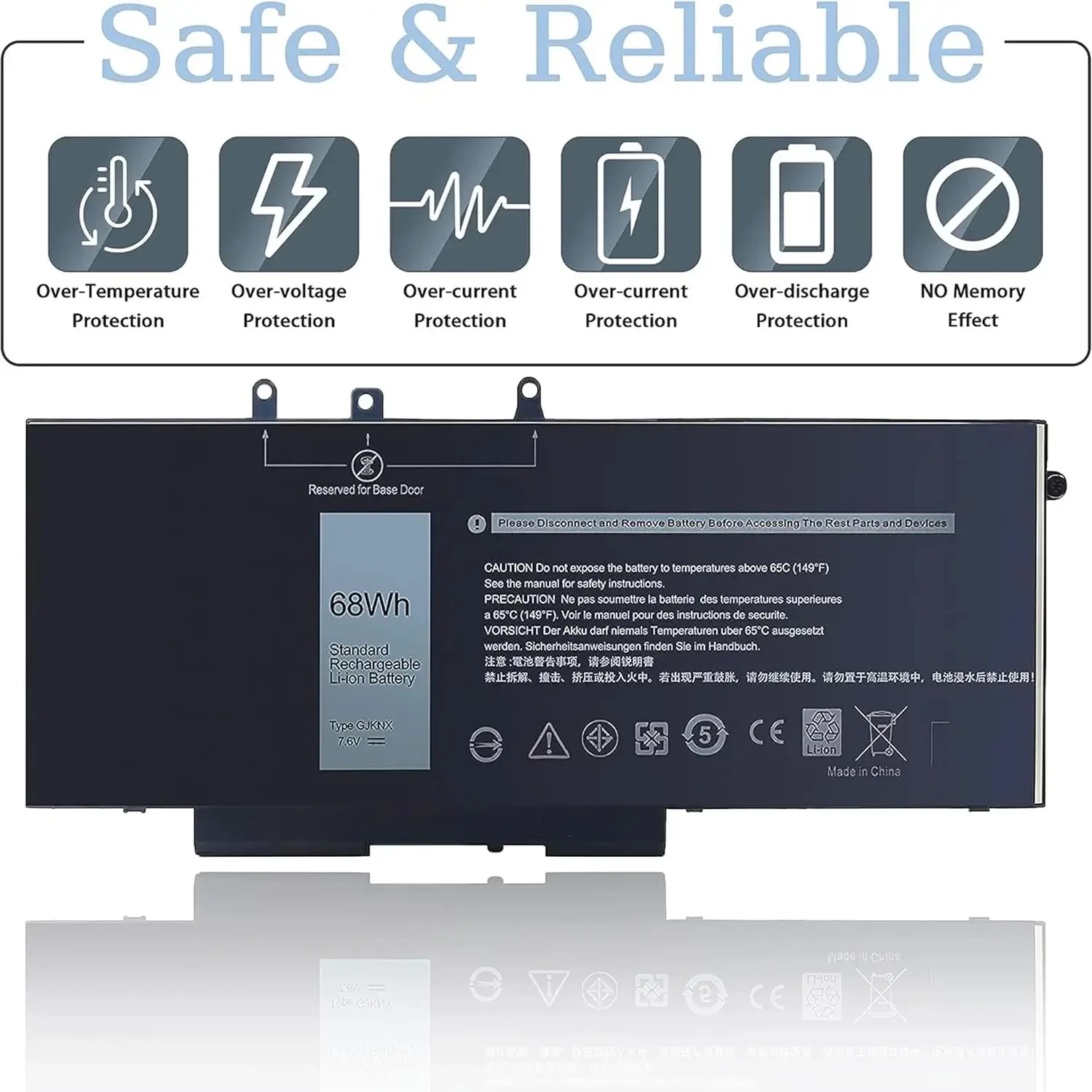 Фото Сменный аккумулятор GJKNX для ноутбука Dell Latitude 5580 5480 5280 5490 5590 E5480 E5490 E5280 E5590 Precision 15 3520 3530 №2