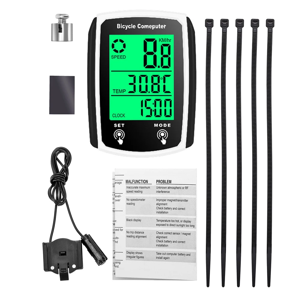 

Wired Bike Computer LED Digital Bicycle Speedometer Odometer Touchscreen Cycling Computer Waterproof with Backlight for MTB Bike