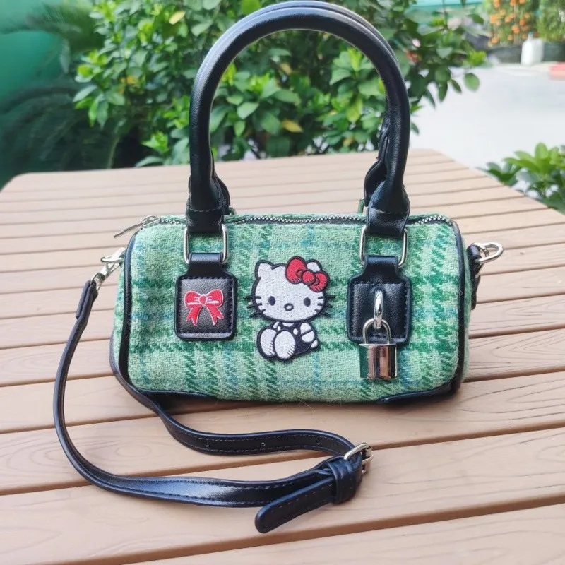 Sanrio Hello Kitty женская милая зеленая сетчатая сумка через плечо универсальная модная