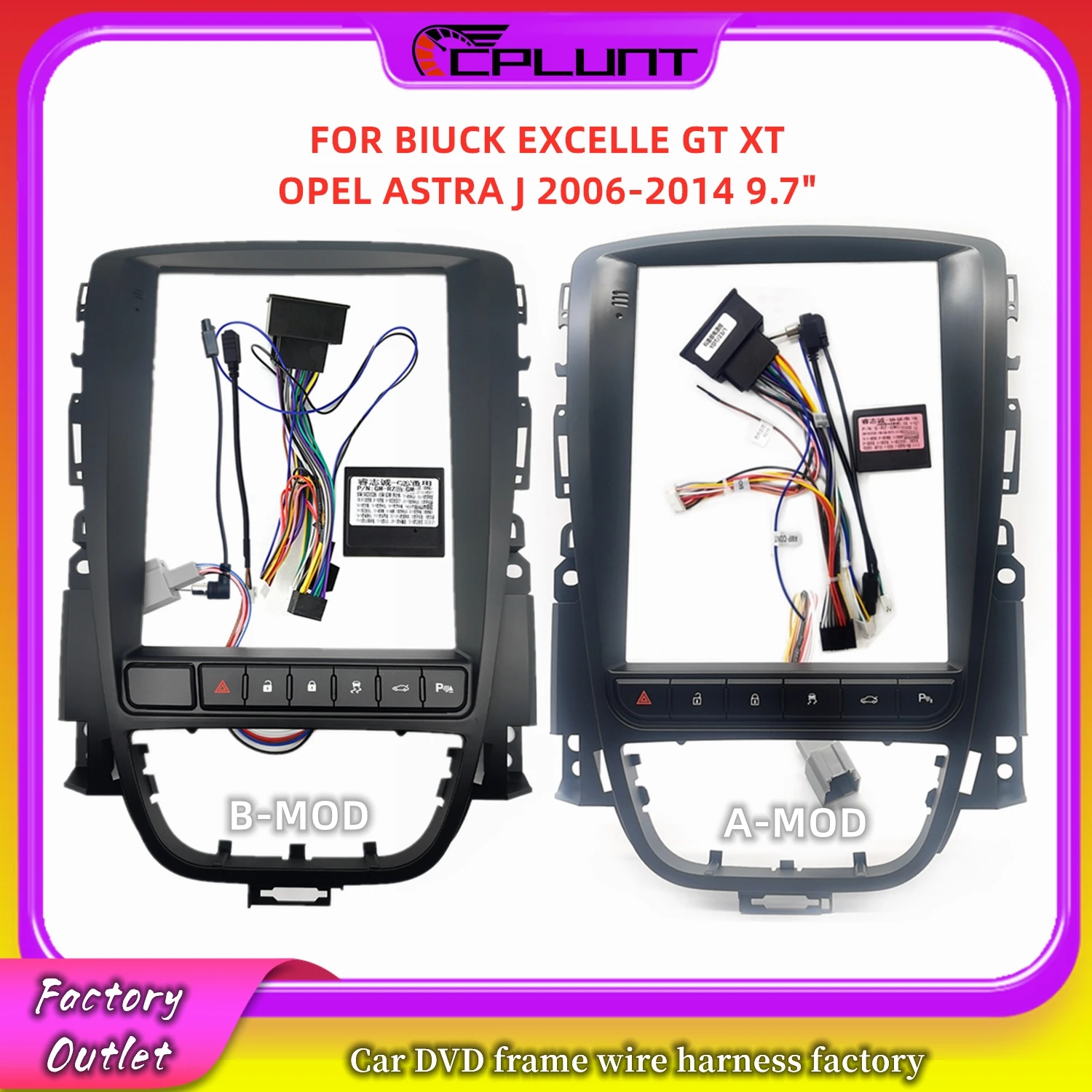 

Cplunt Car Dvd Player Radio Frame For Biuck Excelle Opel Astra J 9.7 Inch Tesla Screen Plug Audio Fitting Adaptor Dash Trim Kits
