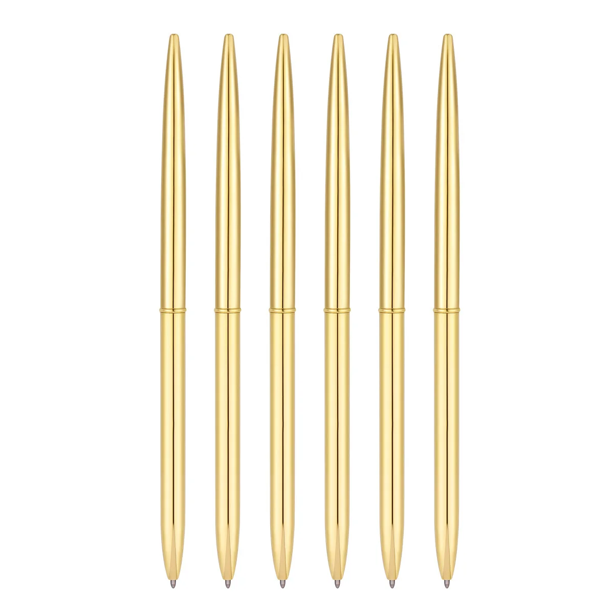 

Вращающиеся двойные шариковые ручки с золотыми металлическими черными чернилами, легкие ручки для школы и офиса, 6 шт.