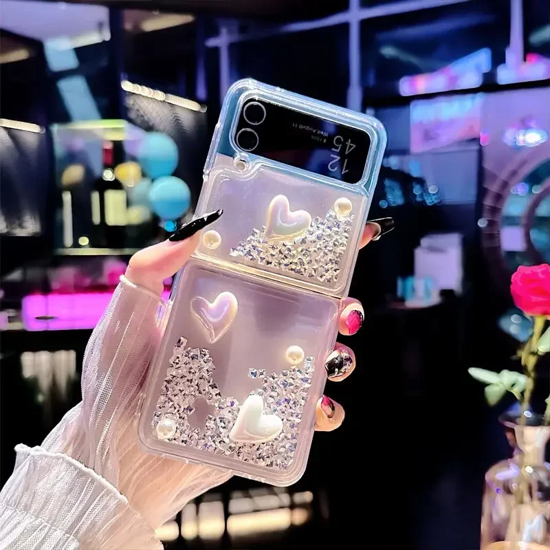 Чехол для мобильного телефона Samsung Quicksand Galaxy Z Flip 6 5 4 3 складной экран стильный