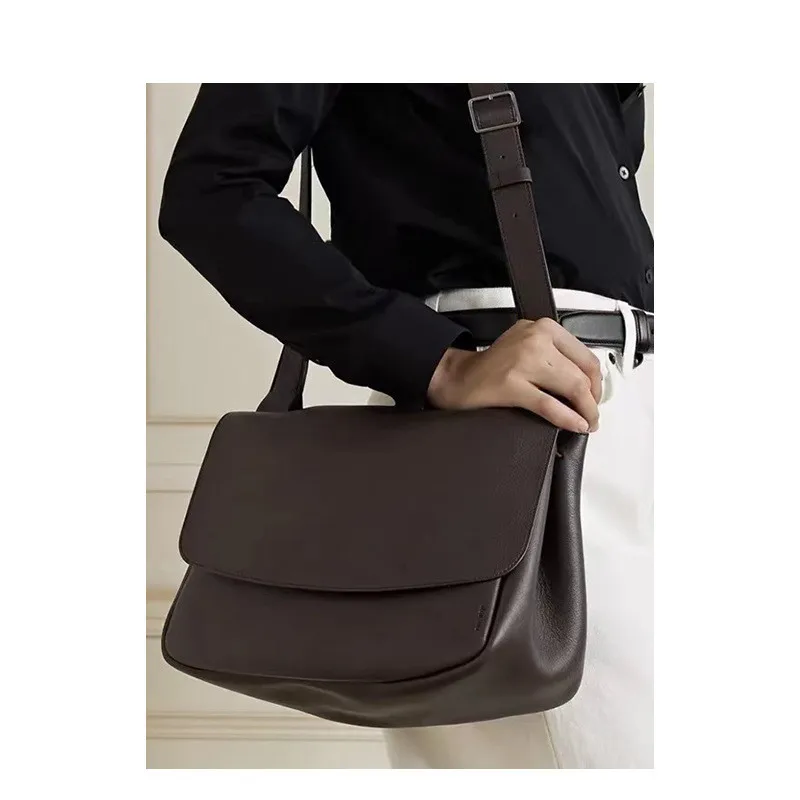 

Оригинальная женская сумка The row на одно плечо, сумка-мессенджер из натуральной кожи с откидной крышкой