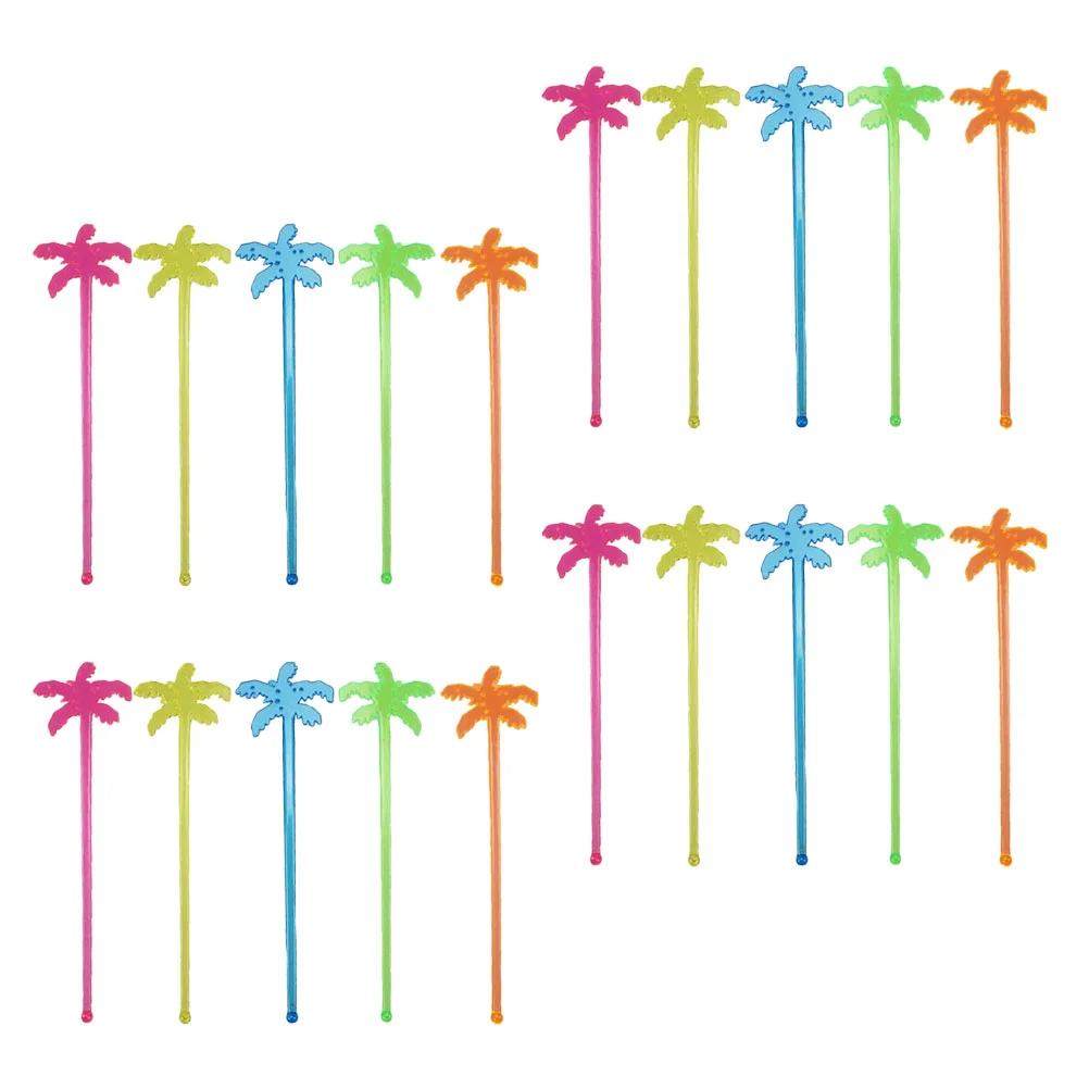 

150 Pcs Coconut Coffee Mixer Swizzle Sticks Plastic Decorative Drinking Stirrers Fruit Juice