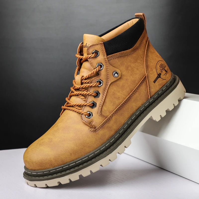 Брендовые мужские супер теплые зимние ботинки Ботильоны водонепроницаемые