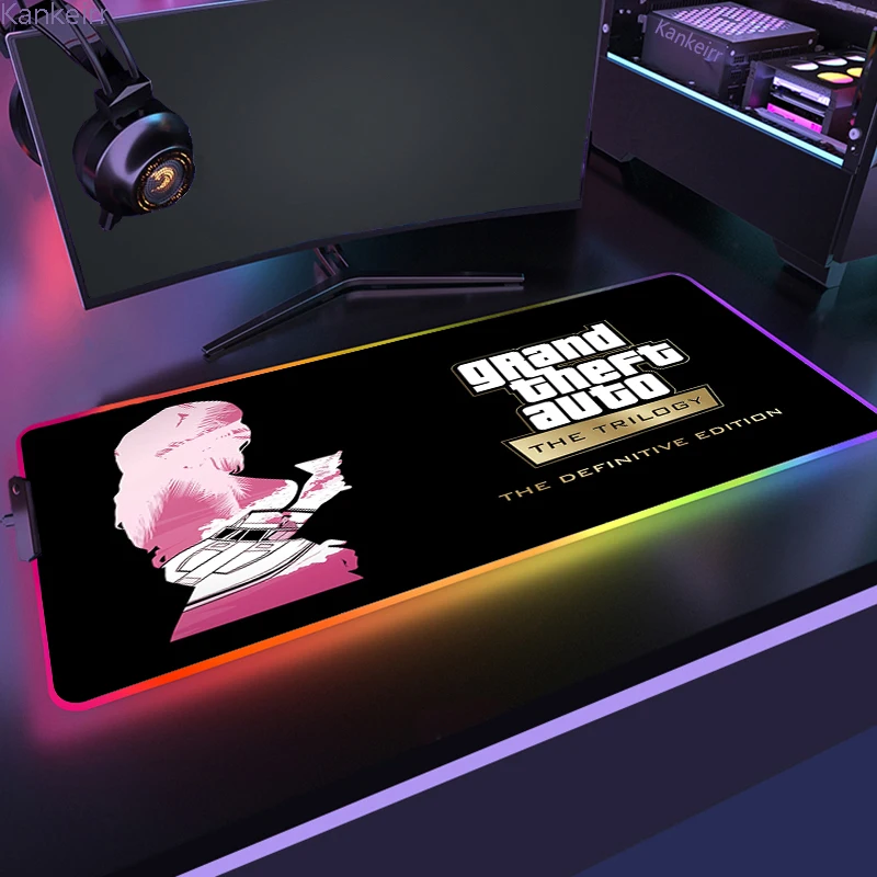 Большой коврик для мыши со светодиодной подсветкой Противоскользящий резиновый