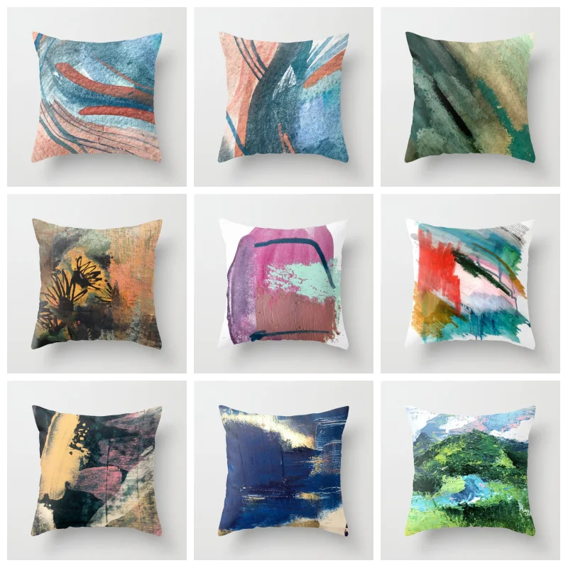 

Стильный чехол для подушки, Наволочки для подушек Ван Гога, чехол с рисунком маслом, короткая плюшевая Мягкая Наволочка для дивана, покрытая...