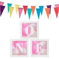 boxes for baby shower 3pcs transparent balloon boxes with letters party decoration transparent box for baby 1st birthday baby