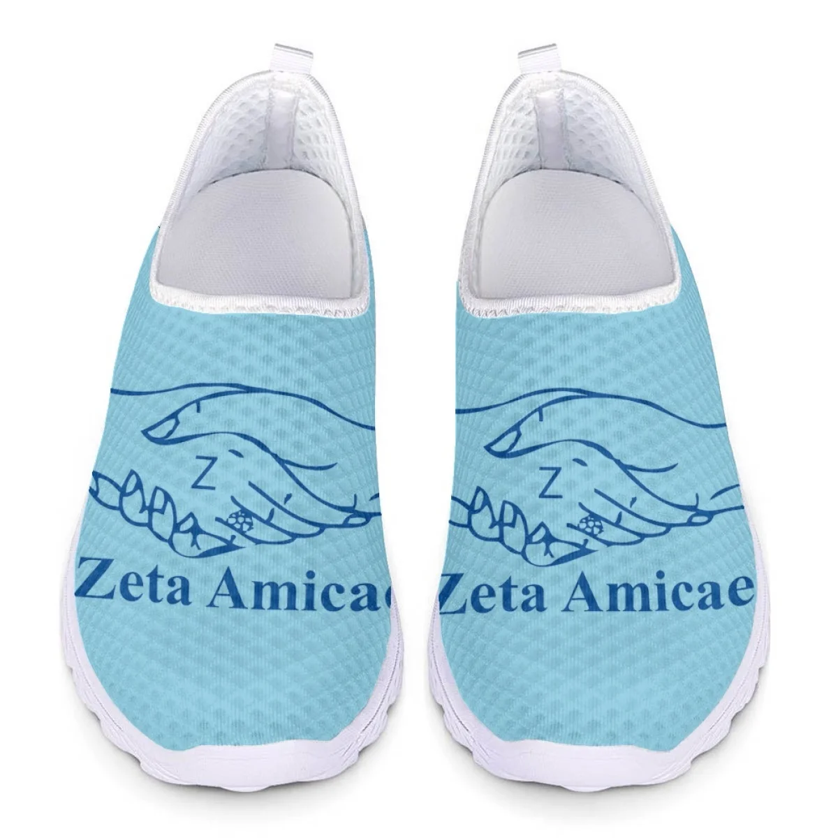 Blue Flats Women Shoes Zeta Amicae Pattern Fashion Air Mesh Casual Ladies Sneakers Summer Slip on Beach Outdoor Walking Footwear