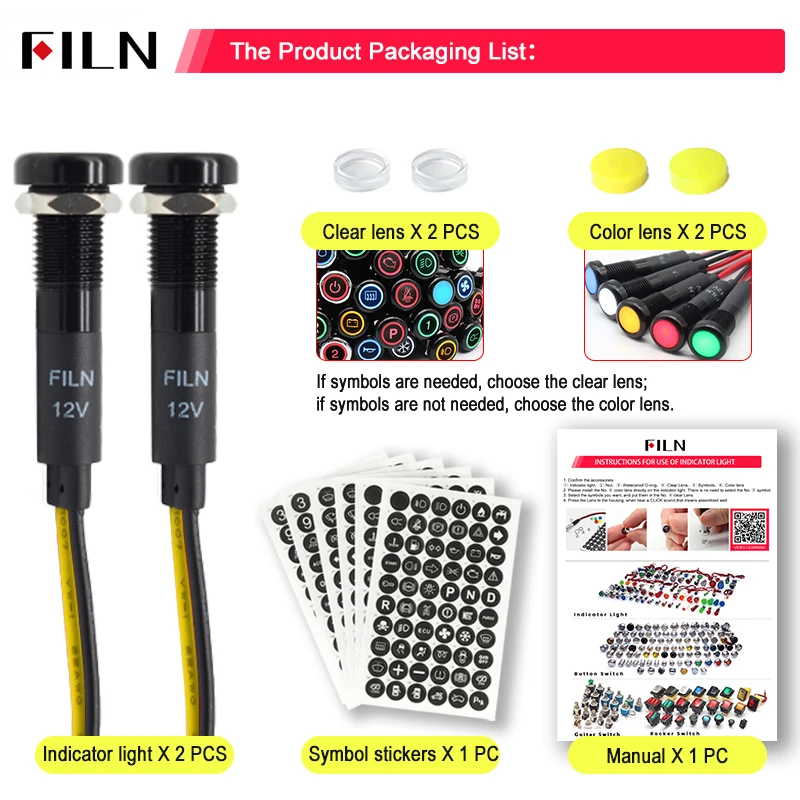 

8 мм символ индикаторная лампа 12 В-24 В светодиодный автомобильный лодка светодиодный предупреждающий сигнальный светильник на приборной панели инструмент пилотный светильник черный готовый