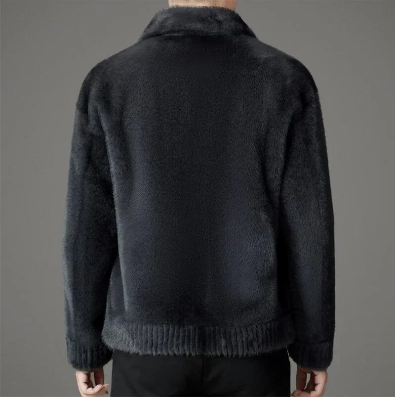 2024 роскошное зимнее теплое пальто из искусственного меха мужская куртка с