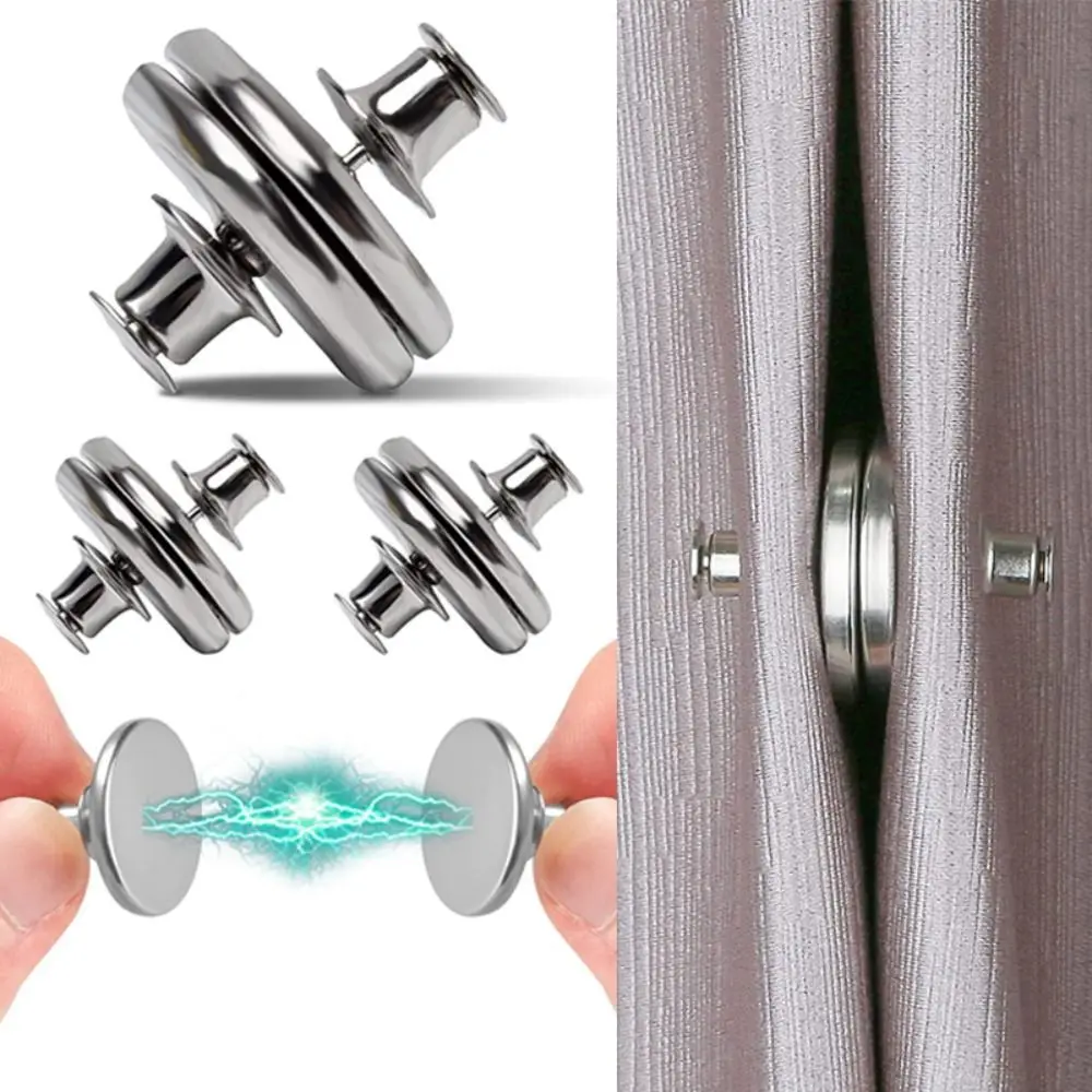 

Curtain Magnetic Button Nail Free Detachable Magnet Buckle Curtain Light Leakage Prevention Button Buckle Home Decor Accessories