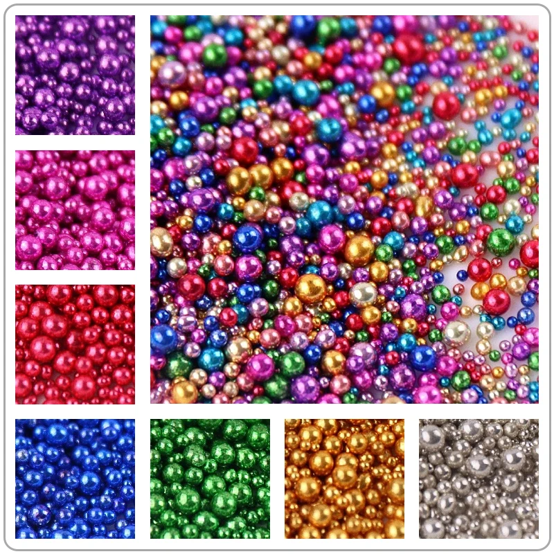 

450g 0.8-3mm Metallic color Bubble Ball Beads Glass Bead for Silicone Mold UV Resin Epoxy Filler Resin Filling DIY Phone Case