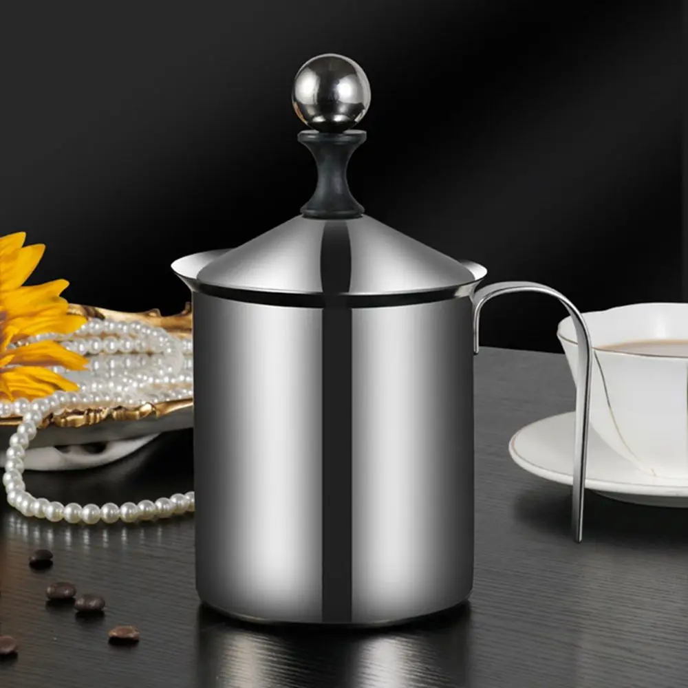 

Frothing Double Mesh Milk Pot Cappuccino Coffee Pitcher Creamer Milk Frother Egg Beater Milk Foam Mesh Coffee Foamer