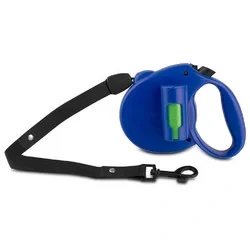 

2022 Retractable Leash with Green Pick-up Bags, Blue