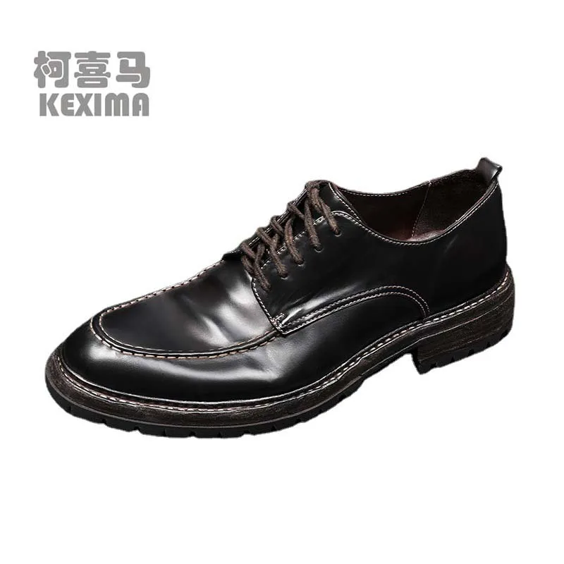 

yinjiefushi new arrival Horse buttock skin commerce men formal shoes Leather sole Men horse leather shoes