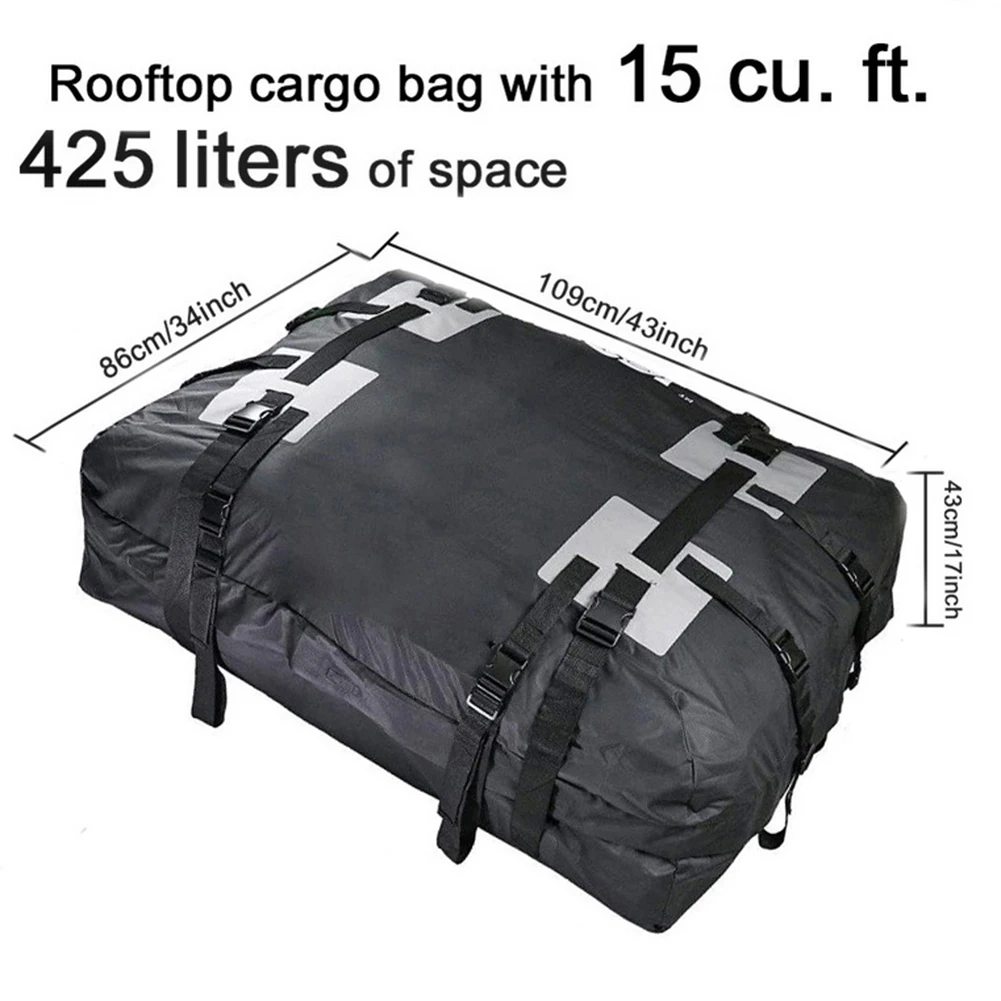 

Cargo Bag Roof Package Car Exterior Accessories 1pc 600D Oxford Cloth Universal Waterproof Carrier 109*86*43cm