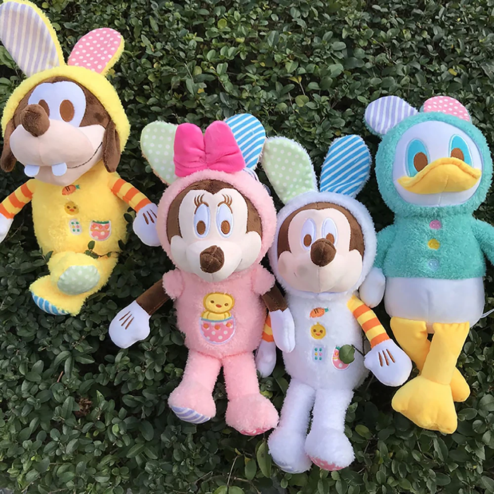 

Disney Cute Easter Mickey Kawaii 28Cm Minnie Donald Duck Goofy Kitty Plush Doll High Quality Gifts for Girls Friends Childrens