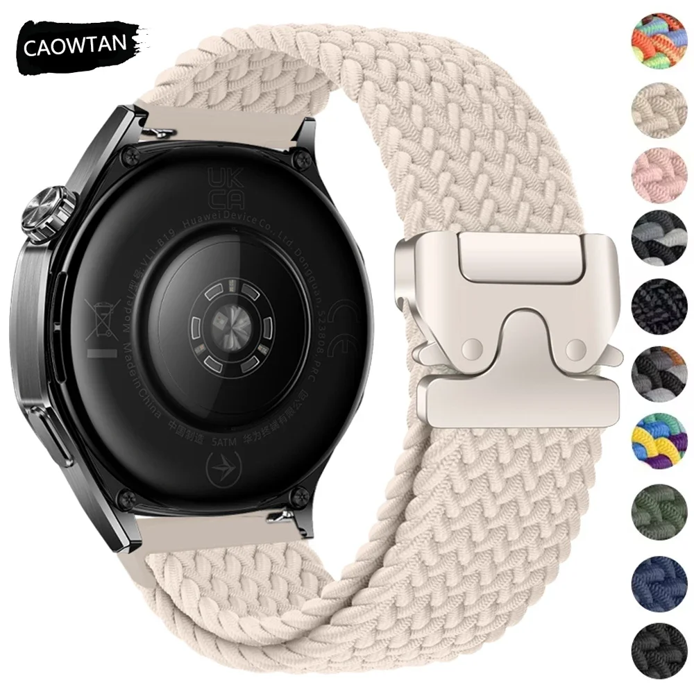22 20mm Braided Nylon Loop Strap For Samsung Galaxy Watch 7 6 5 4 40mm 44mm Band HUAWEI WATCH GT5 Pro 46mm Bracelet Correa