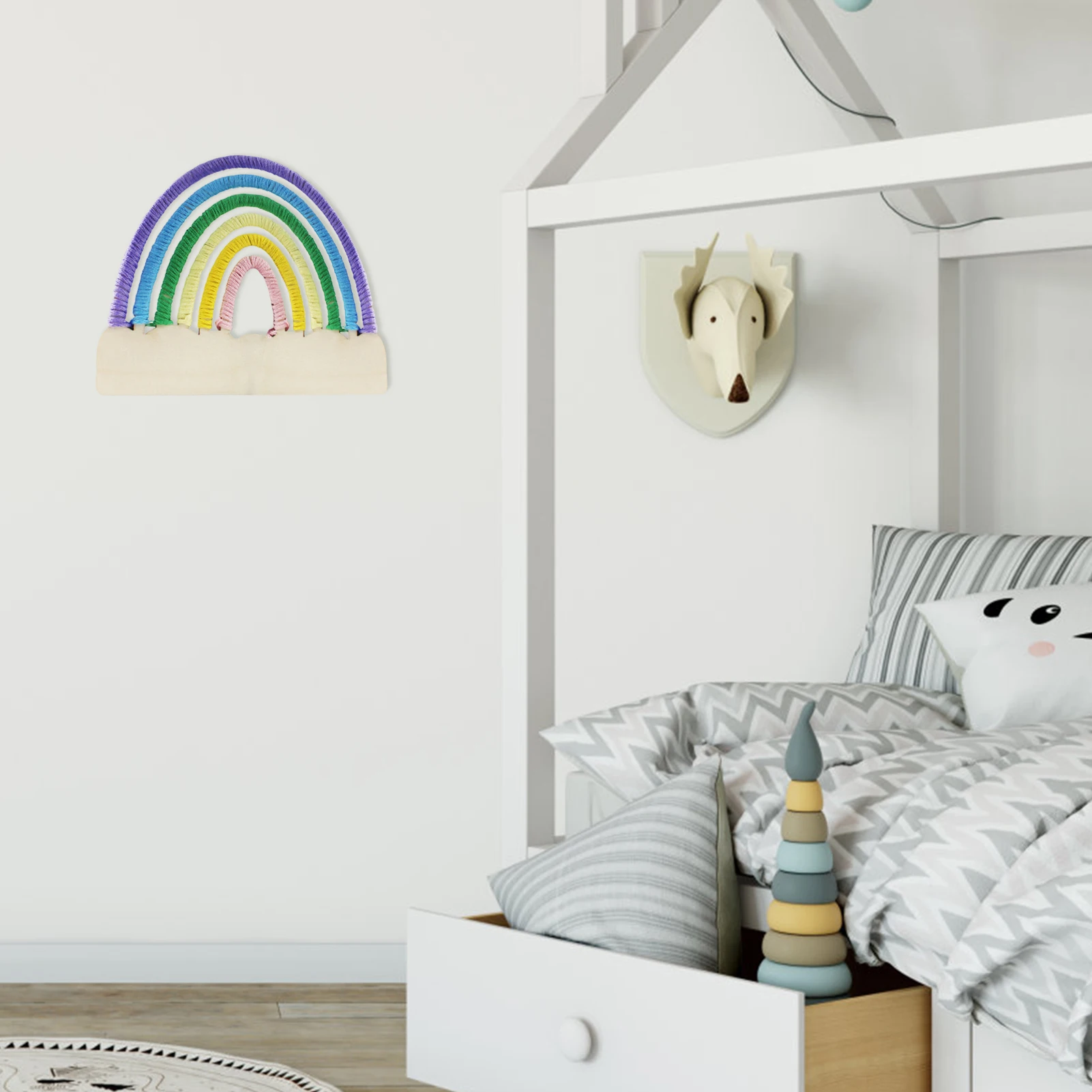 

Macrame Rainbow Wall Decor Colorful Handmade Ornament Modern Home Decoration Accessories Rainbow Wall Pendant For Bedroom Nurser