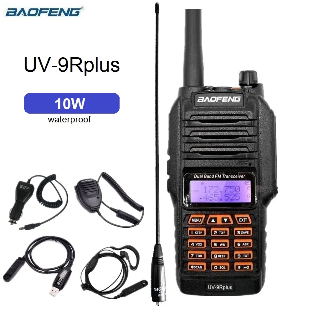 Walkie Talkie 10W BAOFENG Waterproof Two Way Radio Station UV-9R PLUS VHF UHF uv9r Scanner CB Ham Radio Amateur Transceiver